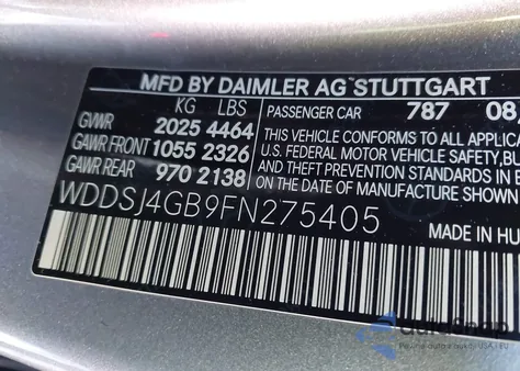 2015 Mercedes-Benz Cla 250 4Matic z USA, uszkodzony, nr VIN WDDSJ4GB9FN275405